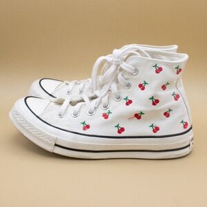 Converse All Star Embroidered Cherry Hightops Shoes Women's Size 7.5